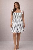 VESTIDO  BOLITAS NEGRAS